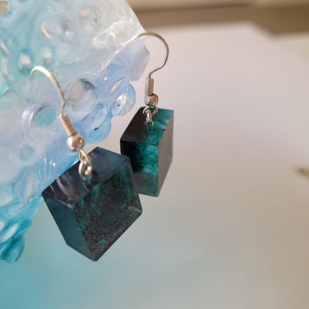 Square Earring Handmade resin jewelry
